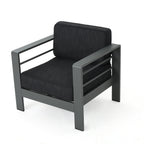 Ensemble de table et fauteuil club d'extérieur Cape Coral 2 places en aluminium par Christopher Knight Home