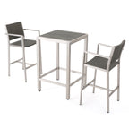 Ensemble de bar d'extérieur Cape Coral 3 pièces en osier avec plateau en osier par Christopher Knight Home