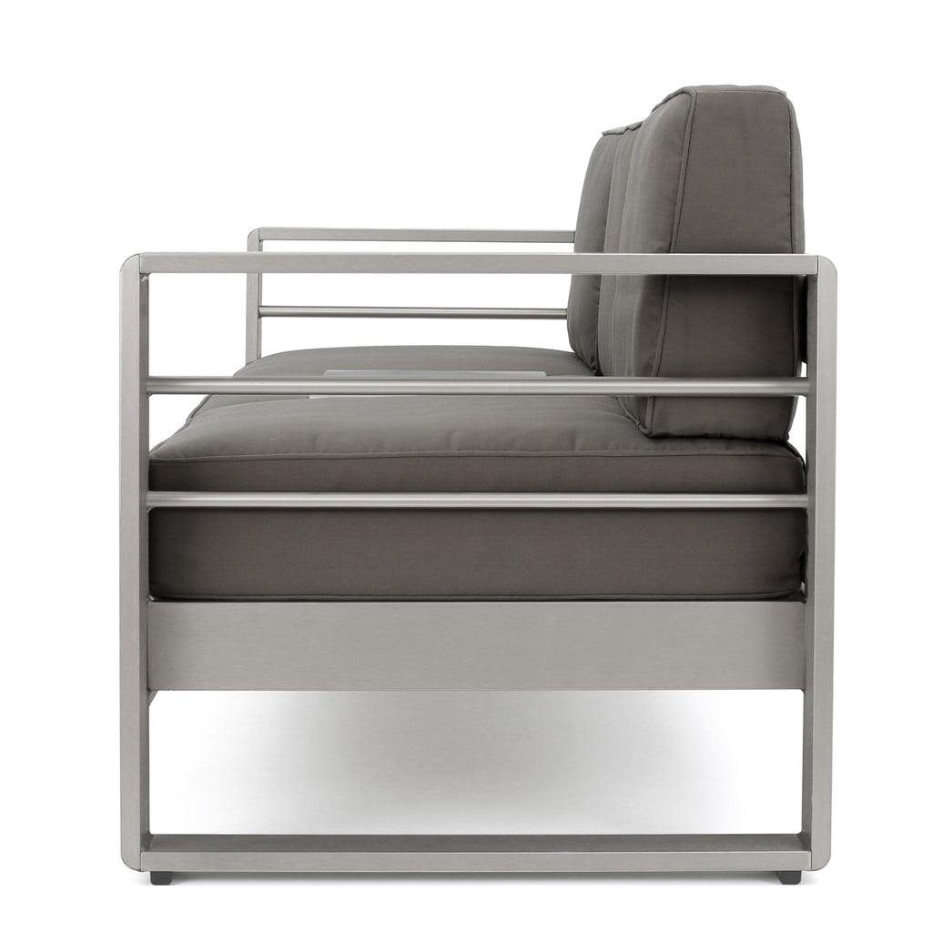 Ensemble de salon de jardin Cape Coral en aluminium 5 places avec 2 tables d'appoint par Christopher Knight Home