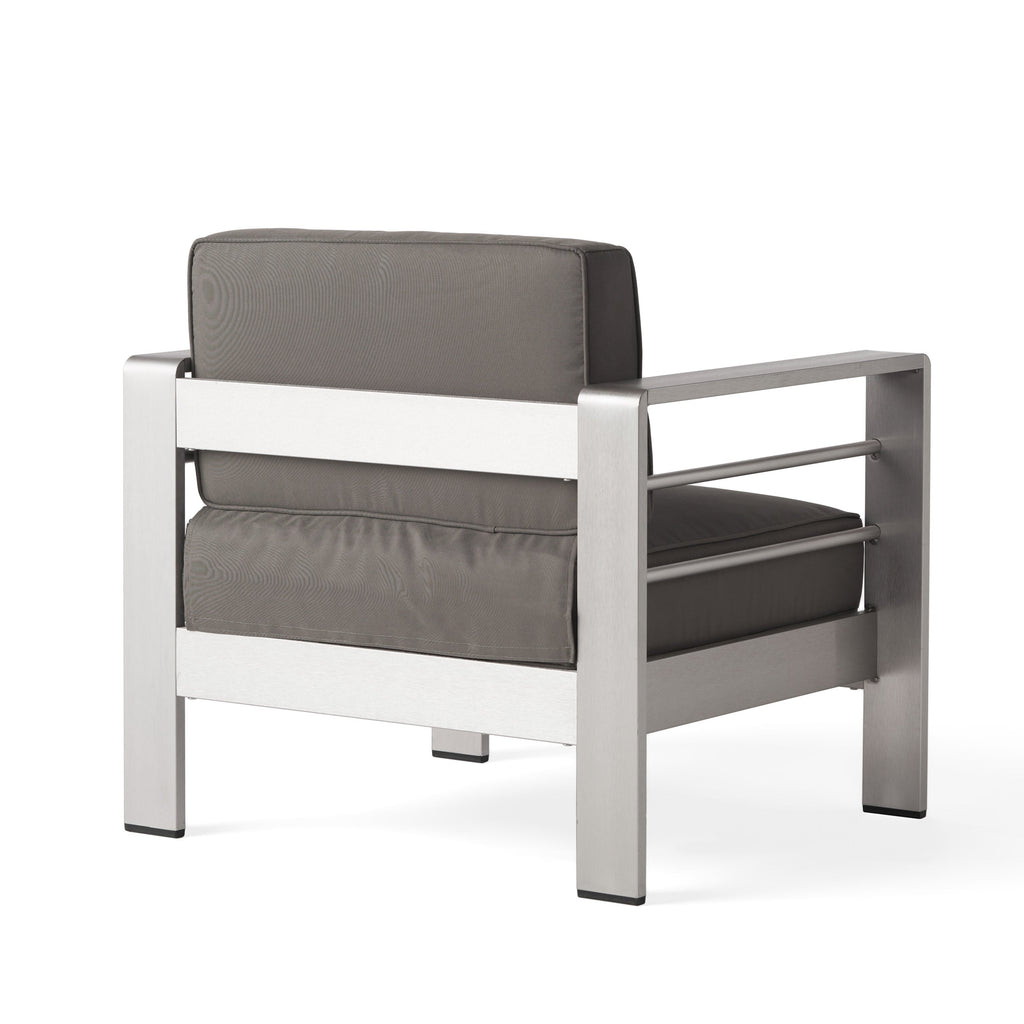 Ensemble de salon de jardin Cape Coral en aluminium 5 places avec 2 tables d'appoint par Christopher Knight Home