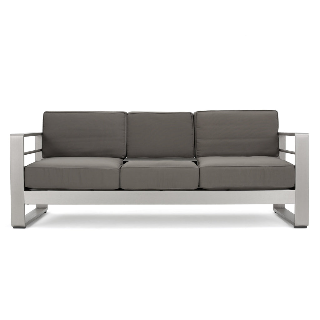 Ensemble de salon de jardin Cape Coral en aluminium 5 places avec 2 tables d'appoint par Christopher Knight Home