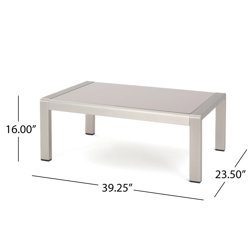Ensemble de salon de jardin Cape Coral en aluminium 5 places avec 2 tables d'appoint par Christopher Knight Home