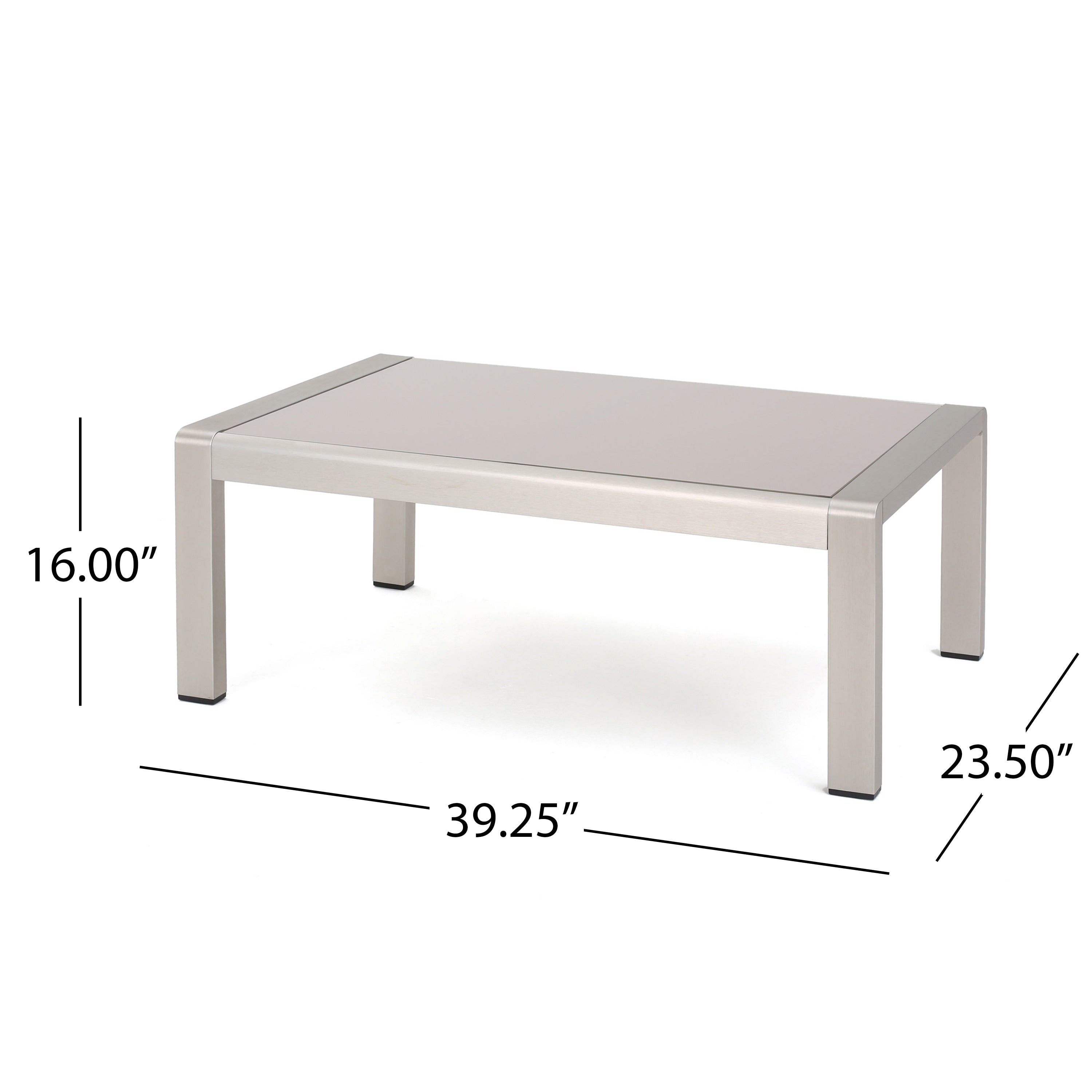 Ensemble de salon de jardin Cape Coral en aluminium 5 places avec 2 tables d'appoint par Christopher Knight Home
