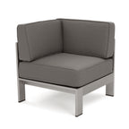 Ensemble de canapés d'extérieur 5 places en V en aluminium avec pouf Cape Coral par Christopher Knight Home