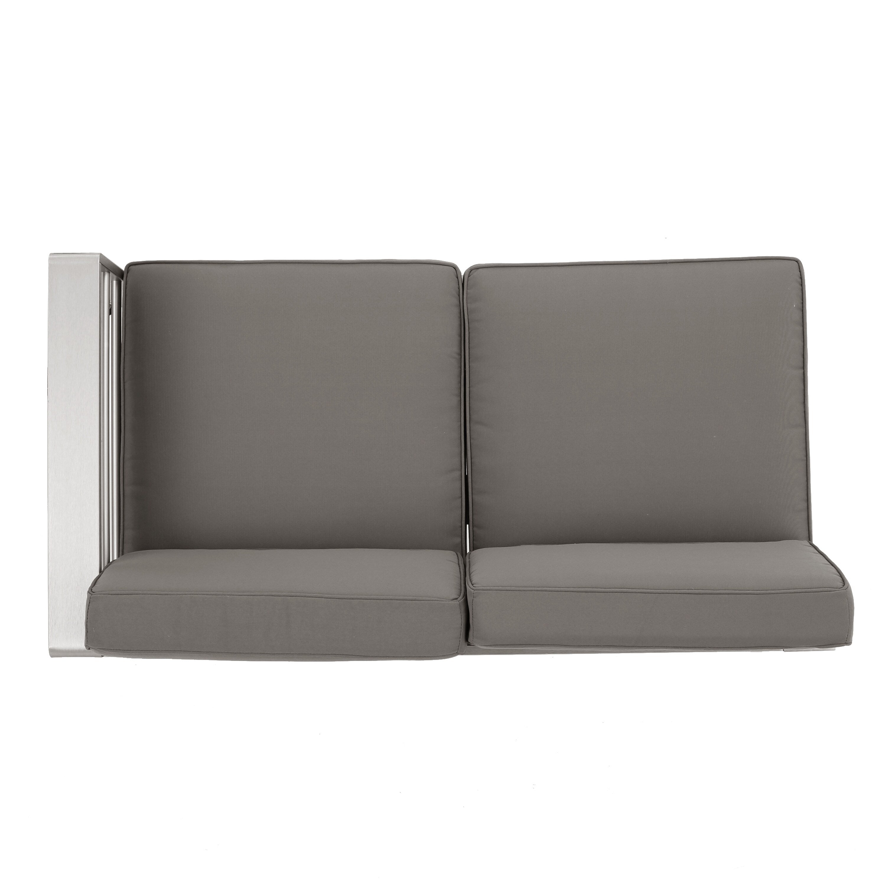 Ensemble de canapés d'extérieur 5 places en V en aluminium avec pouf Cape Coral par Christopher Knight Home