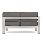 Ensemble de canapés d'extérieur 5 places en V en aluminium avec pouf Cape Coral par Christopher Knight Home