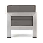 Ensemble de canapés d'extérieur 5 places en V en aluminium avec pouf Cape Coral par Christopher Knight Home