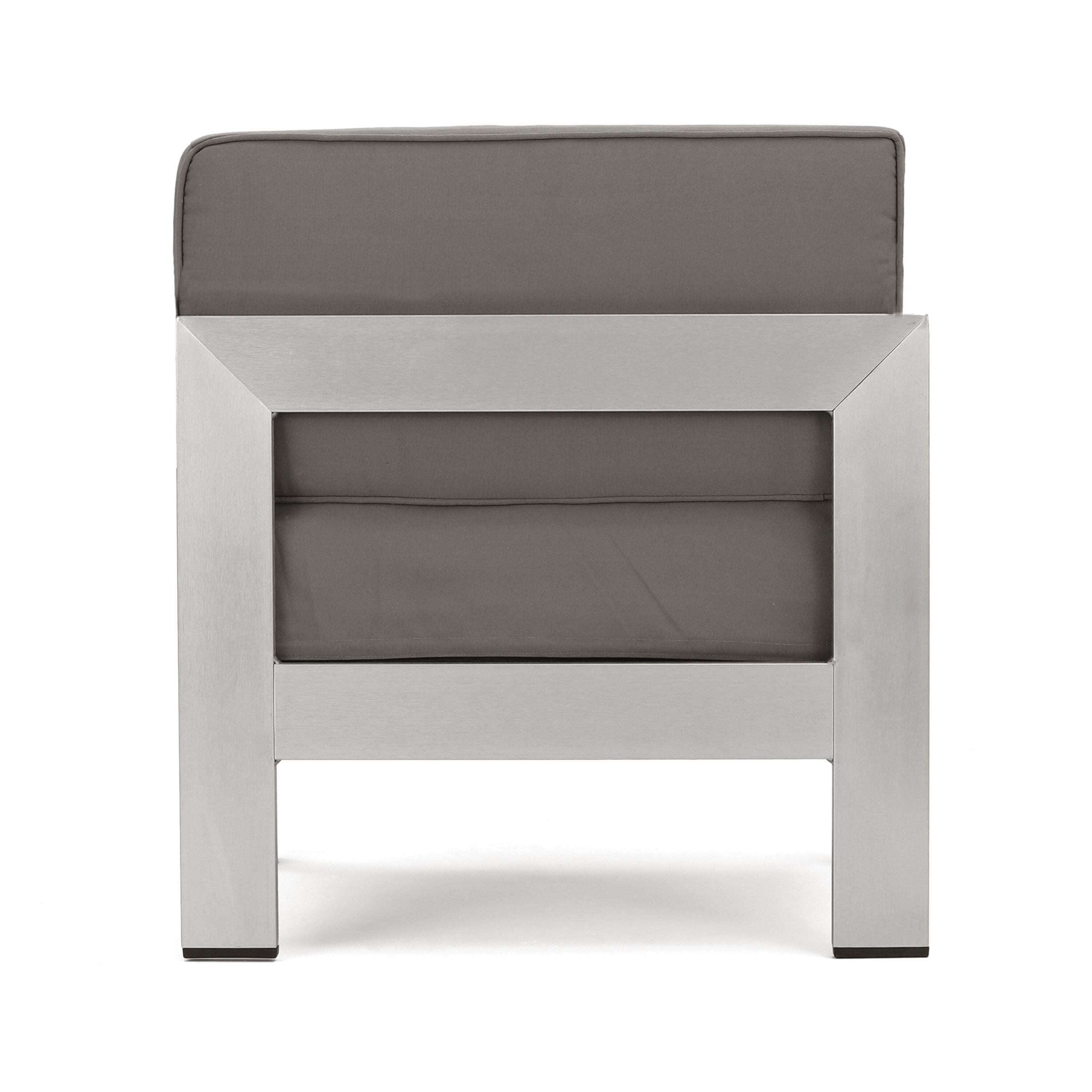 Ensemble de canapés d'extérieur 5 places en V en aluminium avec pouf Cape Coral par Christopher Knight Home