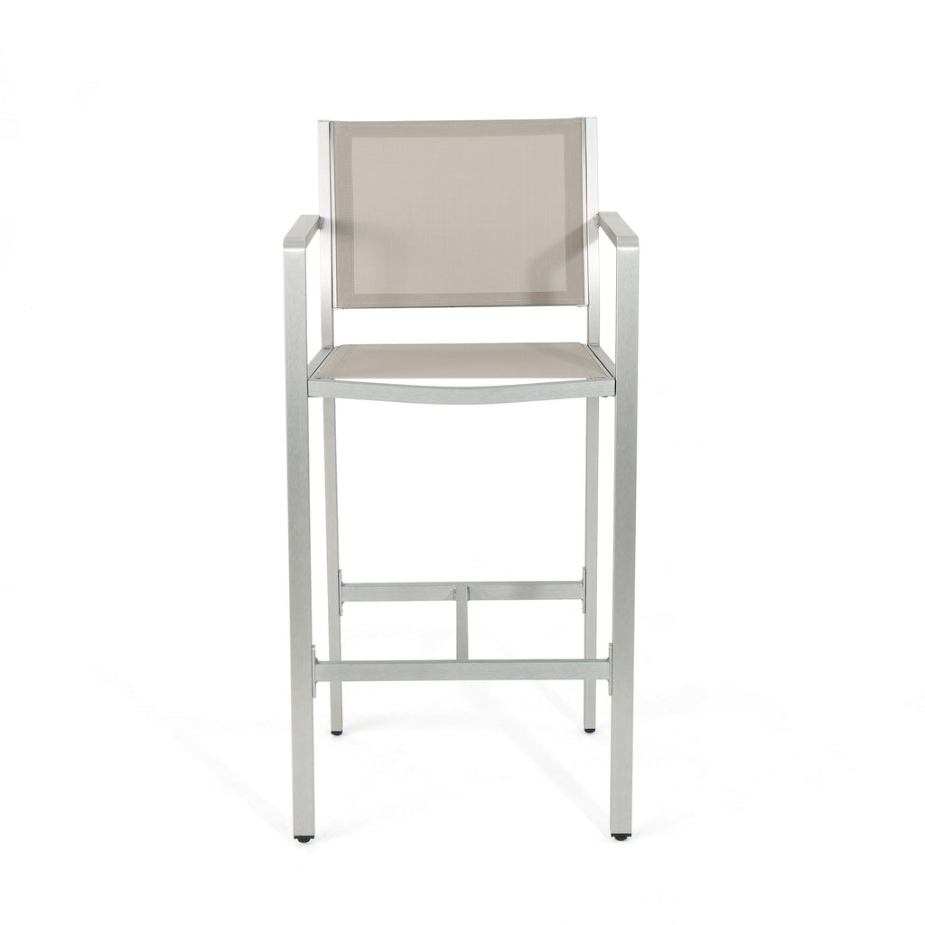 Ensemble de bar carré en aluminium Cape Coral Outdoor 5 pièces par Christopher Knight Home
