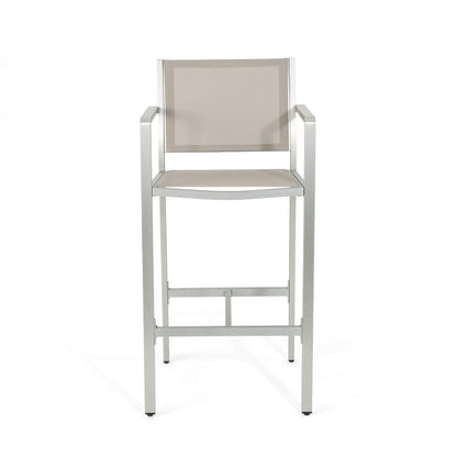 Ensemble de bar carré en aluminium Cape Coral Outdoor 5 pièces par Christopher Knight Home