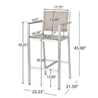 Ensemble de bar carré en aluminium Cape Coral Outdoor 5 pièces par Christopher Knight Home