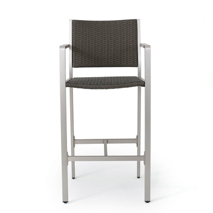 Ensemble de bar carré en aluminium Cape Coral Outdoor 5 pièces par Christopher Knight Home