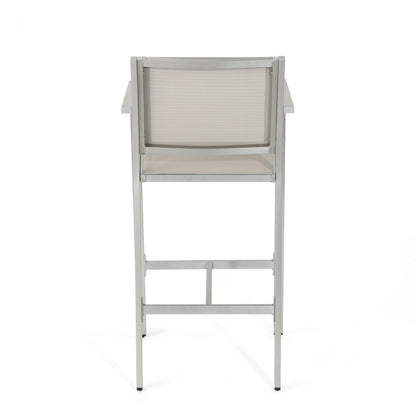 Ensemble de bar carré en aluminium Cape Coral Outdoor 5 pièces par Christopher Knight Home