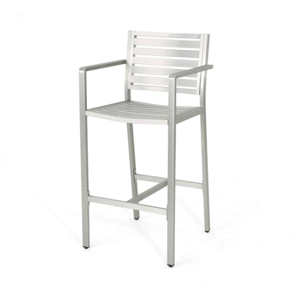 Ensemble de bar carré en aluminium Cape Coral Outdoor 5 pièces par Christopher Knight Home