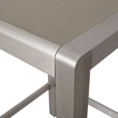 Ensemble de bar carré en aluminium Cape Coral Outdoor 5 pièces par Christopher Knight Home