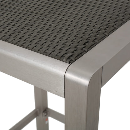 Ensemble de bar carré en aluminium Cape Coral Outdoor 5 pièces par Christopher Knight Home