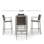 Ensemble de bar carré en aluminium Cape Coral Outdoor 5 pièces par Christopher Knight Home