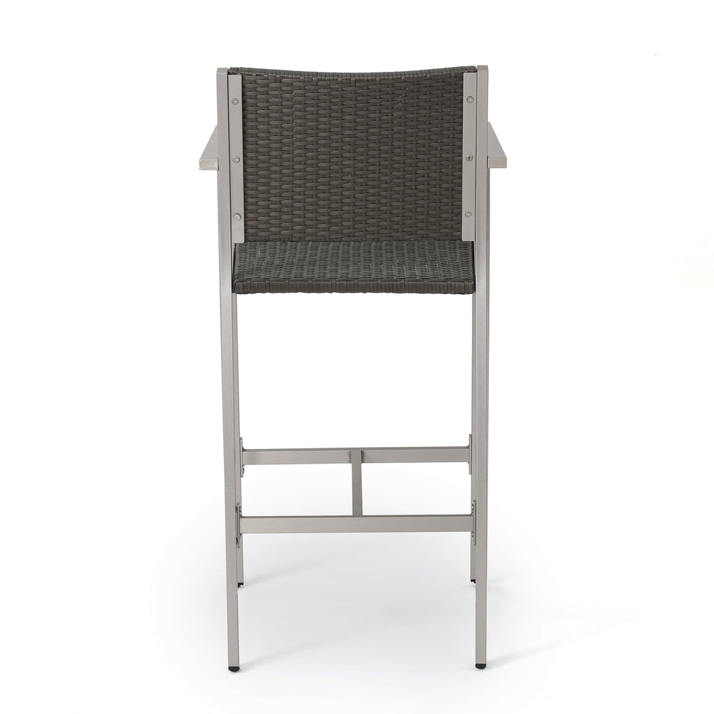Ensemble de bar carré en aluminium Cape Coral Outdoor 5 pièces par Christopher Knight Home