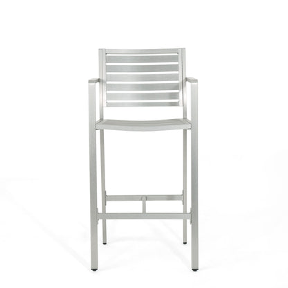 Ensemble de bar carré en aluminium Cape Coral Outdoor 5 pièces par Christopher Knight Home