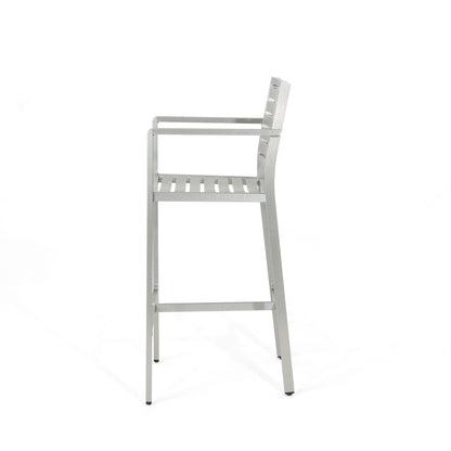 Ensemble de bar carré en aluminium Cape Coral Outdoor 5 pièces par Christopher Knight Home