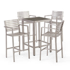 Ensemble de bar carré en aluminium Cape Coral Outdoor 5 pièces par Christopher Knight Home