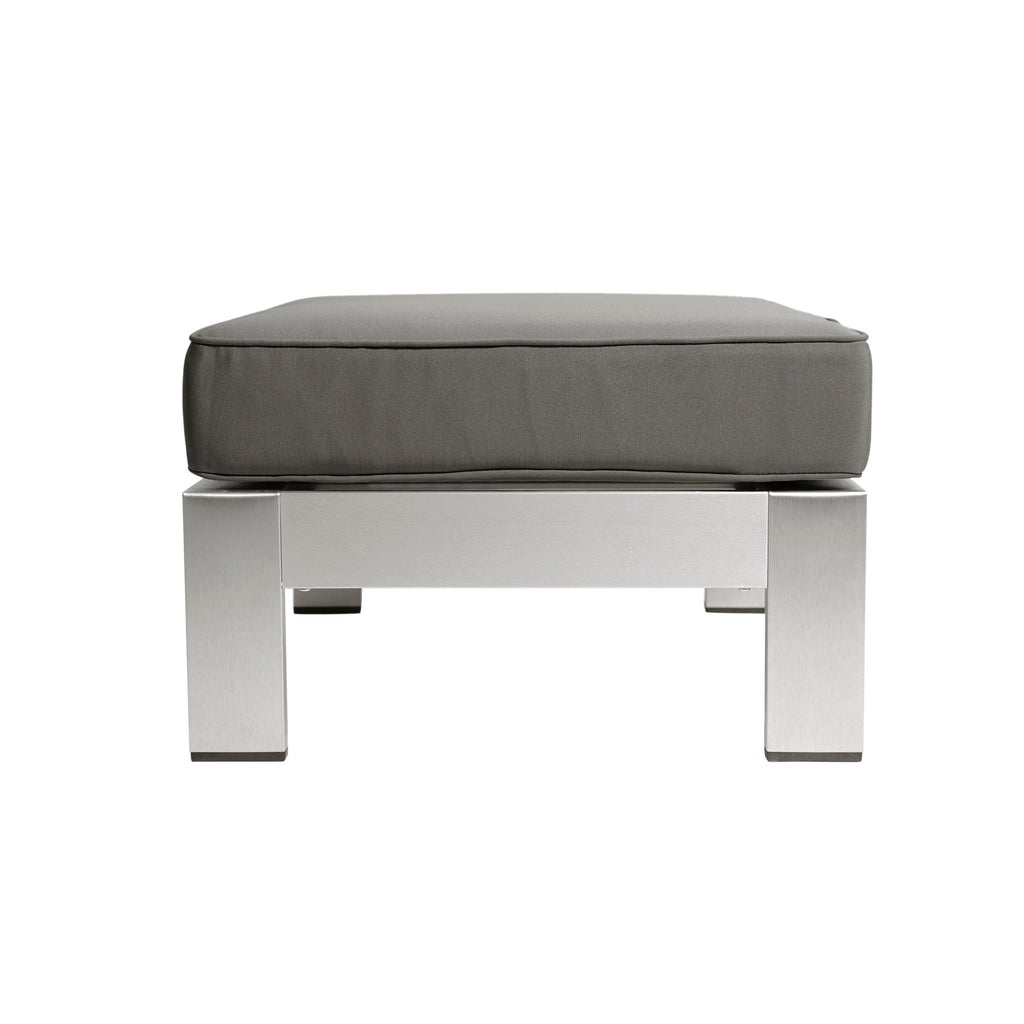 Ensemble de canapés d'extérieur 6 places en V en aluminium avec pouf Cape Coral par Christopher Knight Home
