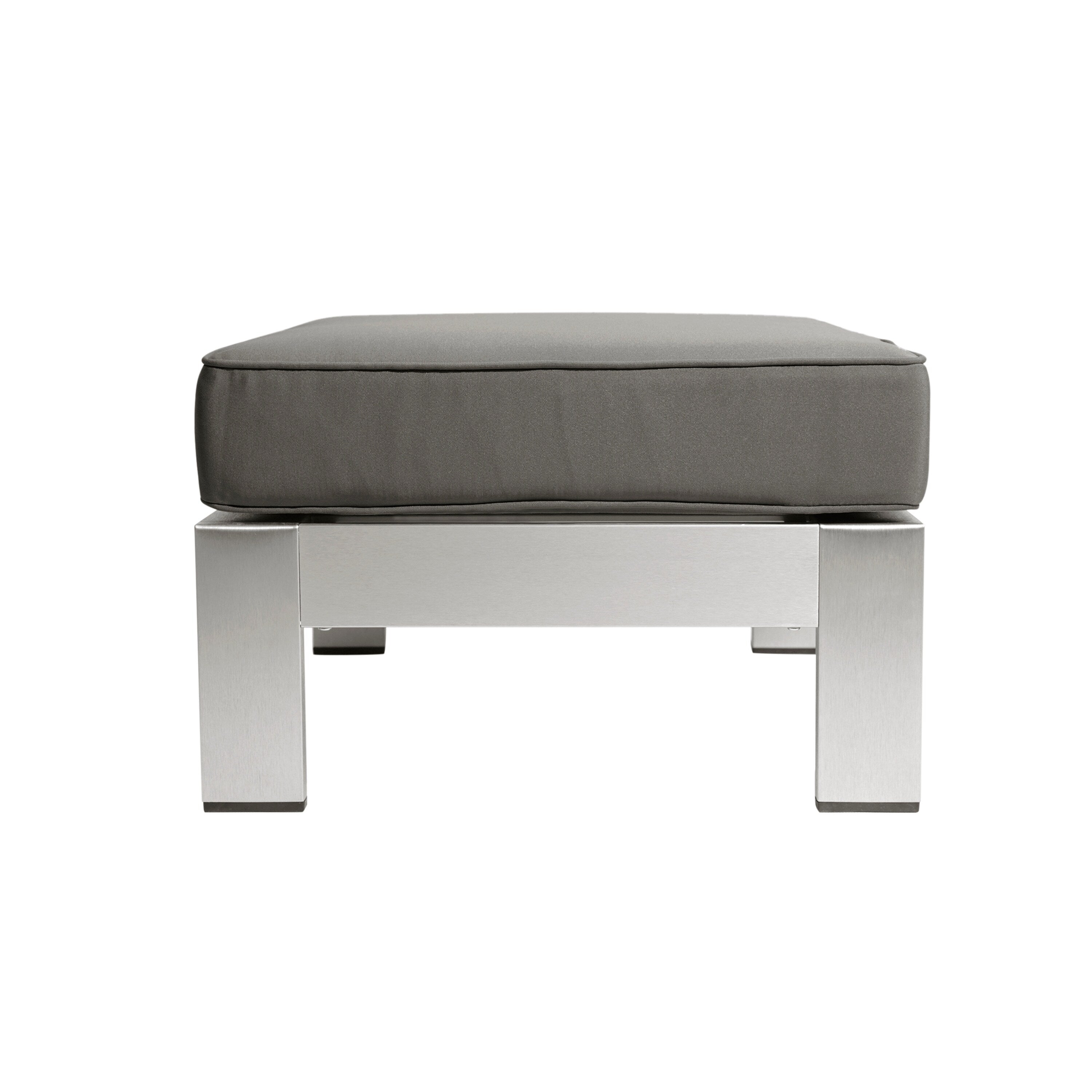 Ensemble de canapés d'extérieur 6 places en V en aluminium avec pouf Cape Coral par Christopher Knight Home