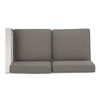 Ensemble de canapés d'extérieur 6 places en V en aluminium avec pouf Cape Coral par Christopher Knight Home