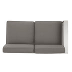 Ensemble de canapés d'extérieur 6 places en V en aluminium avec pouf Cape Coral par Christopher Knight Home