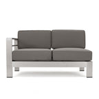 Ensemble de canapés d'extérieur 6 places en V en aluminium avec pouf Cape Coral par Christopher Knight Home