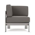 Ensemble de canapés d'extérieur 6 places en V en aluminium avec pouf Cape Coral par Christopher Knight Home