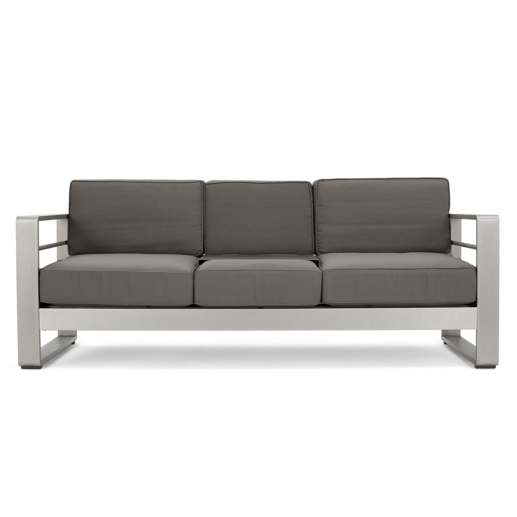 Ensemble de canapés d'extérieur 7 places en aluminium avec table basse Cape Coral par Christopher Knight Home
