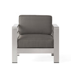 Salon de jardin extensible en aluminium Cape Coral 7 places avec foyer par Christopher Knight Home