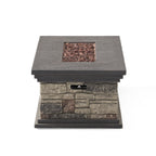 Salon de jardin extensible en aluminium Cape Coral 7 places avec foyer par Christopher Knight Home