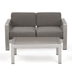 Ensemble de jardin 2 pièces en aluminium Cape Coral avec coussins par Christopher Knight Home