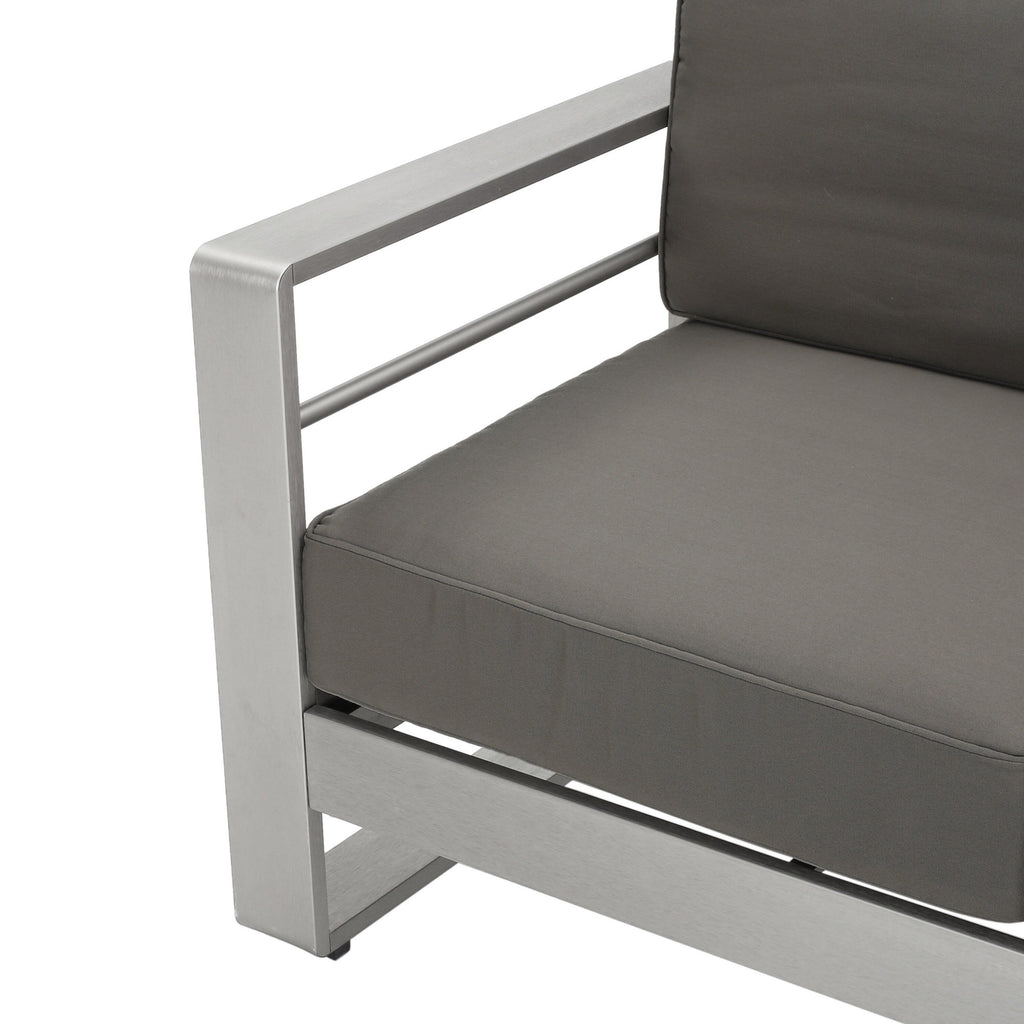 Ensemble de jardin 2 pièces en aluminium Cape Coral avec coussins par Christopher Knight Home