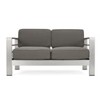 Ensemble de jardin 2 pièces en aluminium Cape Coral avec coussins par Christopher Knight Home