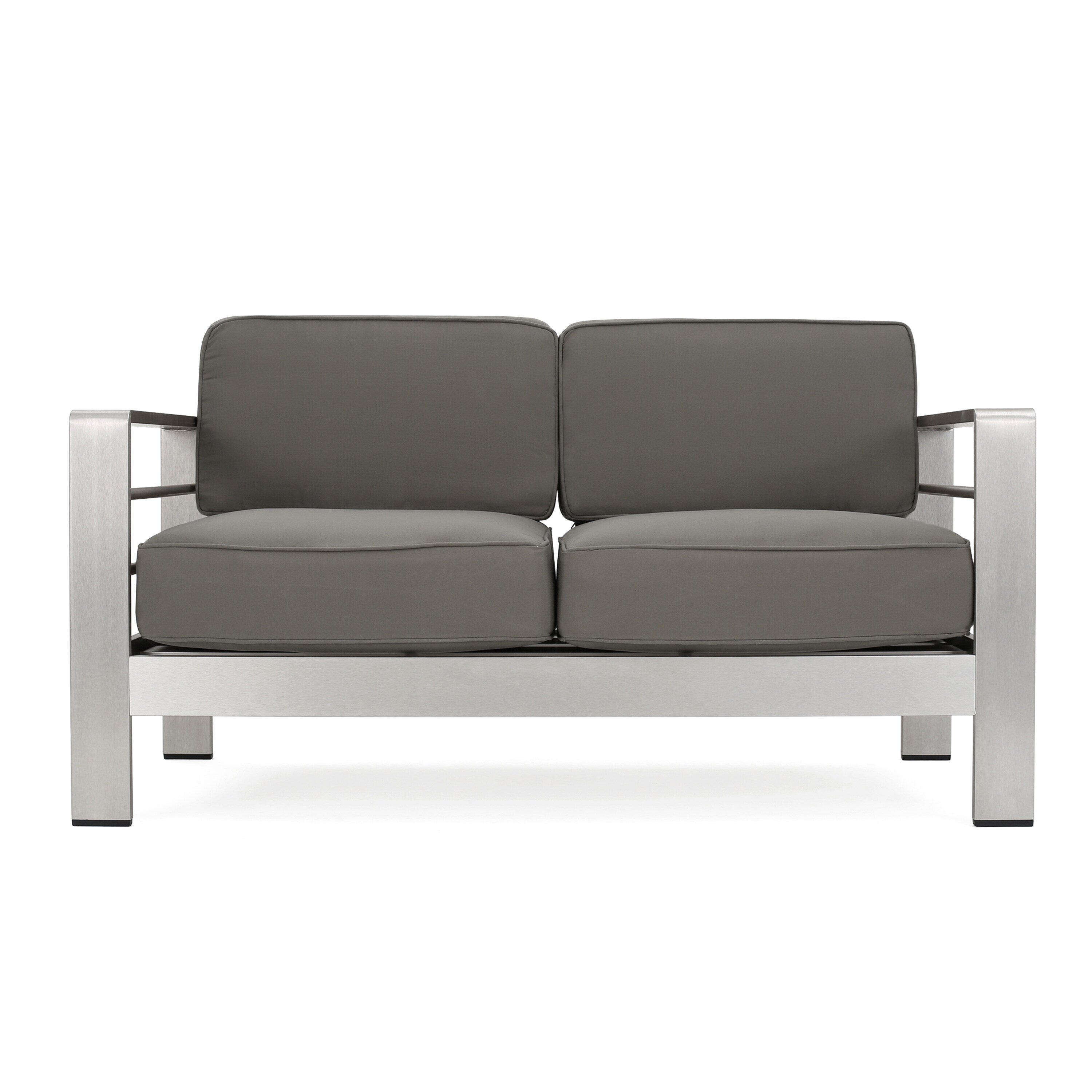 Ensemble de jardin 2 pièces en aluminium Cape Coral avec coussins par Christopher Knight Home