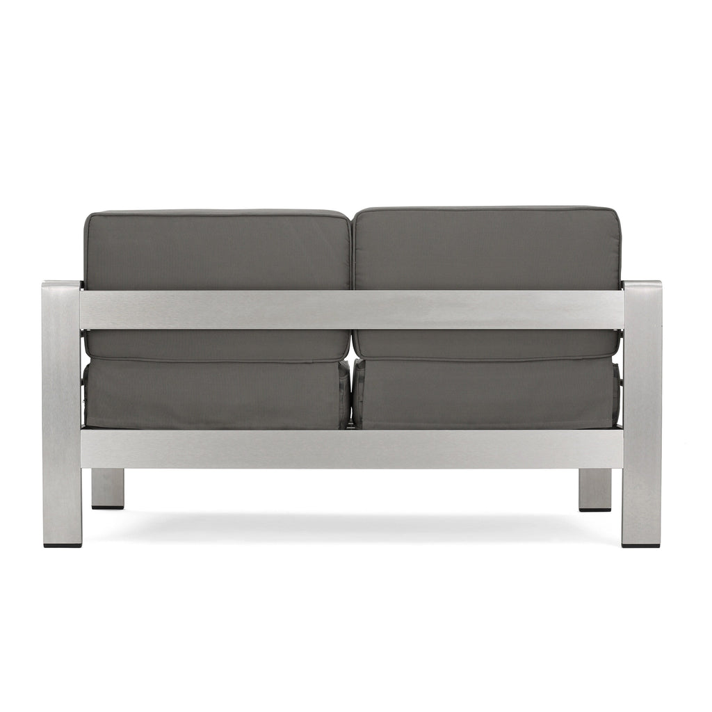 Ensemble de jardin 2 pièces en aluminium Cape Coral avec coussins par Christopher Knight Home