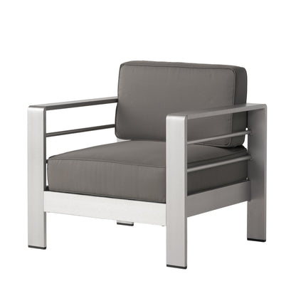 Salon de jardin Cape Coral en aluminium 3 pièces avec table en C par Christopher Knight Home