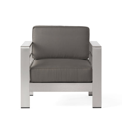 Salon de jardin Cape Coral en aluminium 3 pièces avec table en C par Christopher Knight Home