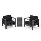 Salon de jardin Cape Coral en aluminium 3 pièces avec coussins par Christopher Knight Home