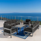 Salon de jardin Cape Coral en aluminium 5 pièces avec coussins par Christopher Knight Home
