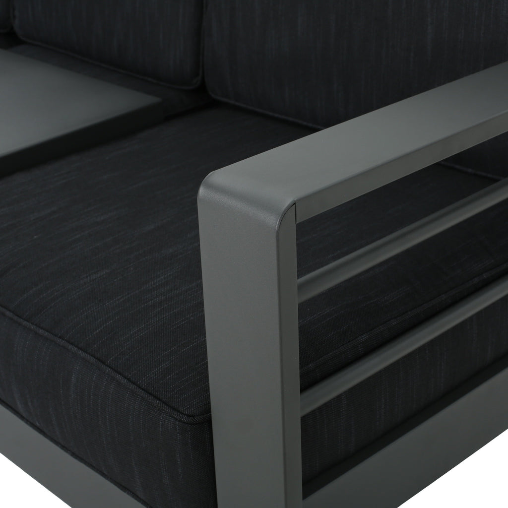 Salon de jardin Cape Coral en aluminium 5 pièces avec coussins par Christopher Knight Home