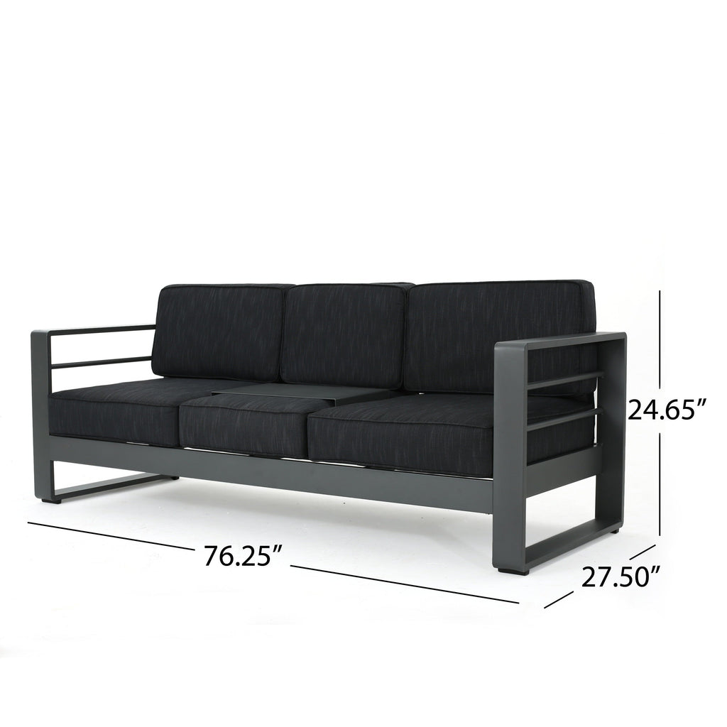 Salon de jardin Cape Coral en aluminium 5 pièces avec coussins par Christopher Knight Home