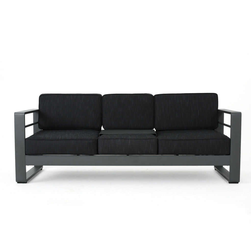 Salon de jardin Cape Coral en aluminium 5 pièces avec coussins par Christopher Knight Home