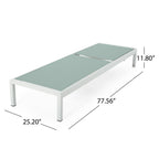 Cape Coral Outdoor Aluminum Chaise Lounge (Set of 2) by Christopher Knight Home - 77.56 D x 25.20 W x 11.80 H