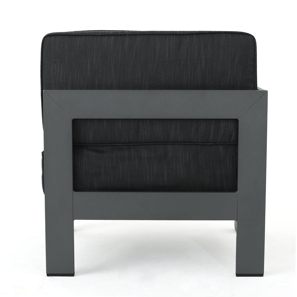 Ensemble de canapés d'extérieur en aluminium Cape Coral avec table à feu par Christopher Knight Home