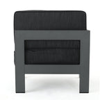 Ensemble de canapés d'extérieur en aluminium Cape Coral avec table à feu par Christopher Knight Home