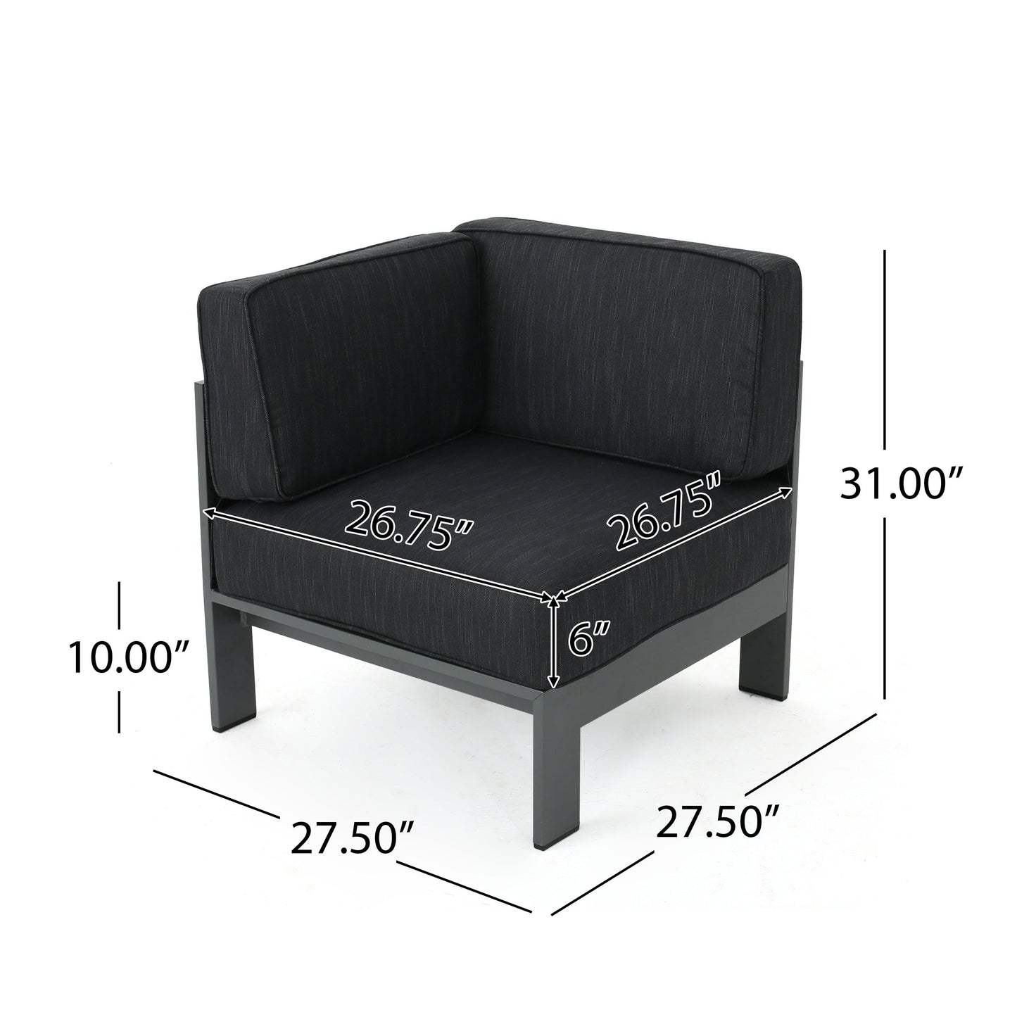 Ensemble de canapés d'extérieur en aluminium Cape Coral avec table à feu par Christopher Knight Home